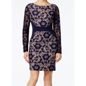 Jessica Simpson Navy Size 10 Lace Sheath Dress